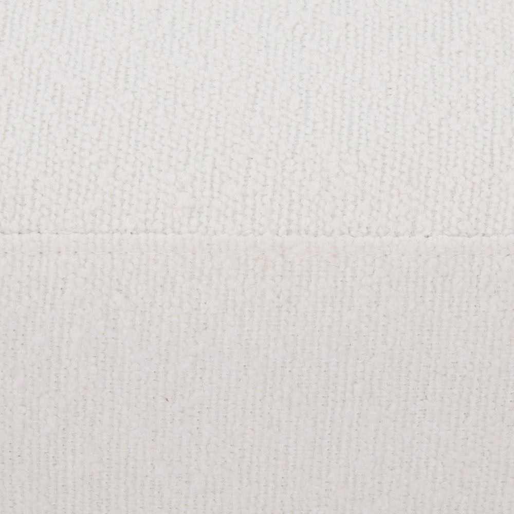 "BOIS" Fabric Ottoman -Boucle Fabric White
