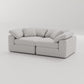 "CLOUD" Modular Sectional Sofa with Ottoman Fabric-Light Grey