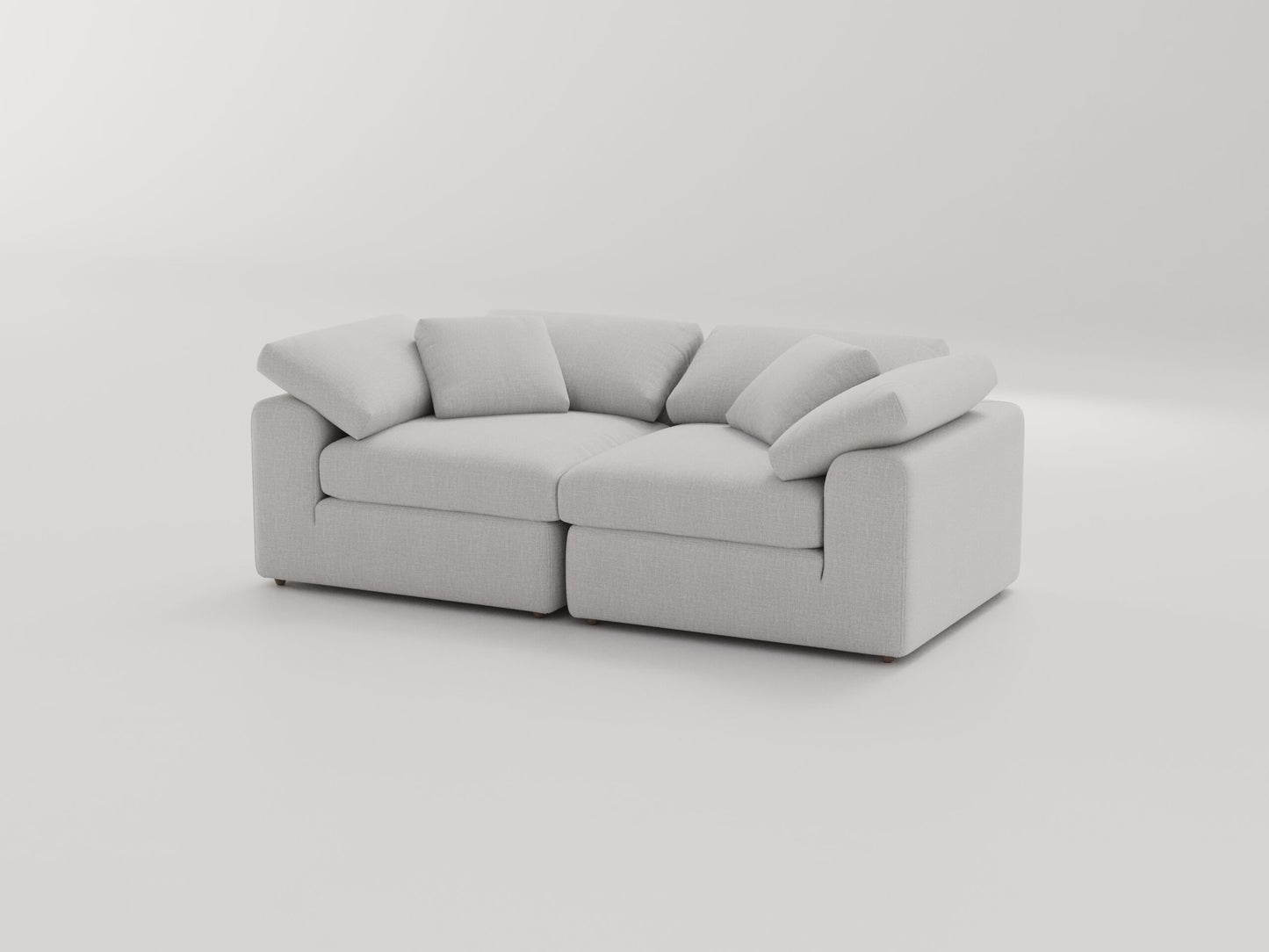 "CLOUD" Modular Sectional Sofa with Ottoman Fabric-Light Grey