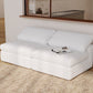 "CLOUD" Modular Sectional Sofa with Ottoman Fabric-Cream White