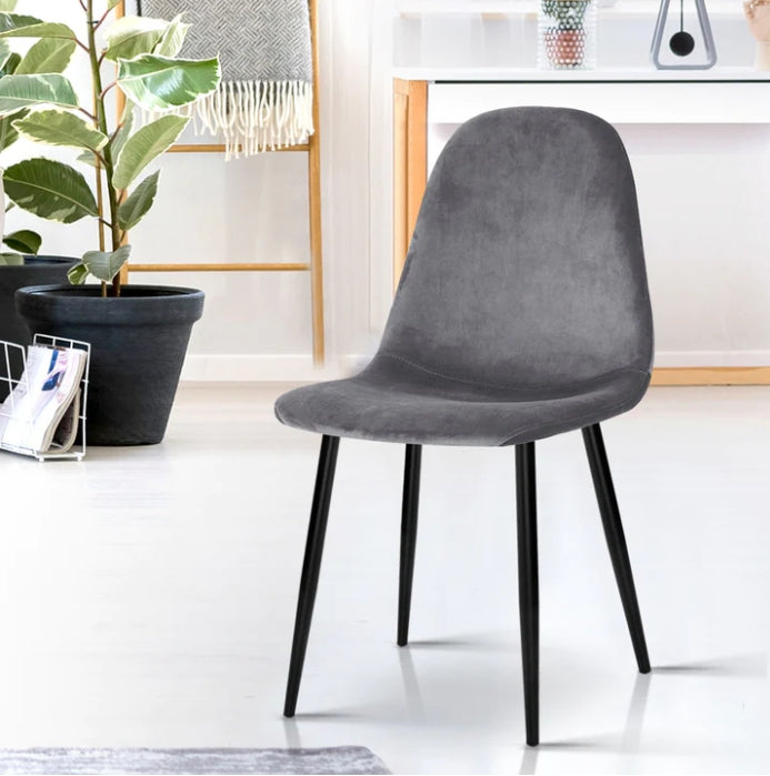 NA01DC Velvet Grey Dining Chair - Velvet Grey