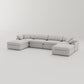 "CLOUD" Modular Sectional Sofa with Ottoman Fabric-Light Grey