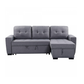 "FABIANA" Pull-out Sofa Bed Reversible Fabric Grey