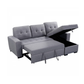 "FABIANA" Pull-out Sofa Bed Reversible Fabric Grey