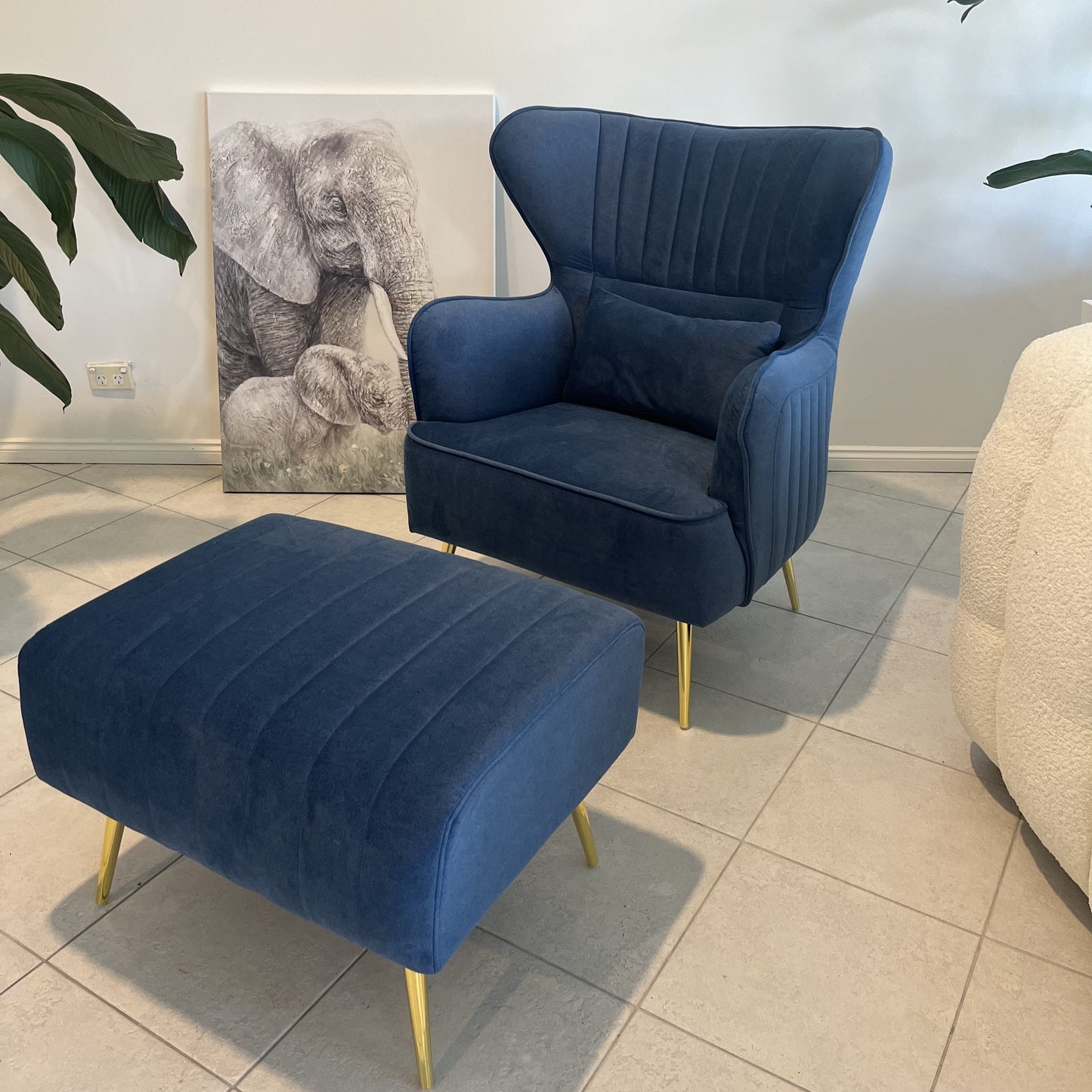 "CELINE" Luxury Armchair Navy Blue