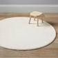 " Cozy Round Plush Rug White / 140cm