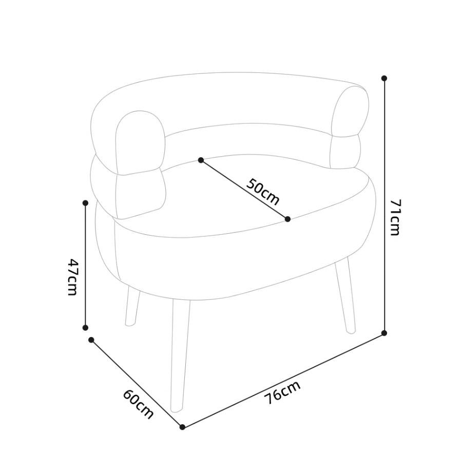 "CLOUD" Sofa Chair Armchair Boucle Fabric