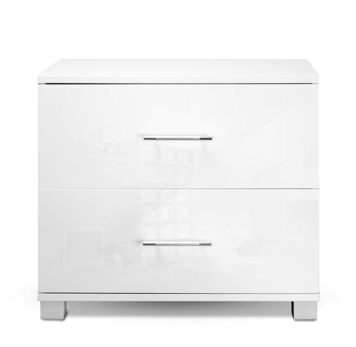 NAHG-WH Bedside Table with 2 Drawers -White