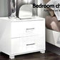 NAHG-WH Bedside Table with 2 Drawers -White