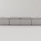 "CLOUD" Modular Sectional Sofa with Ottoman Fabric-Light Grey