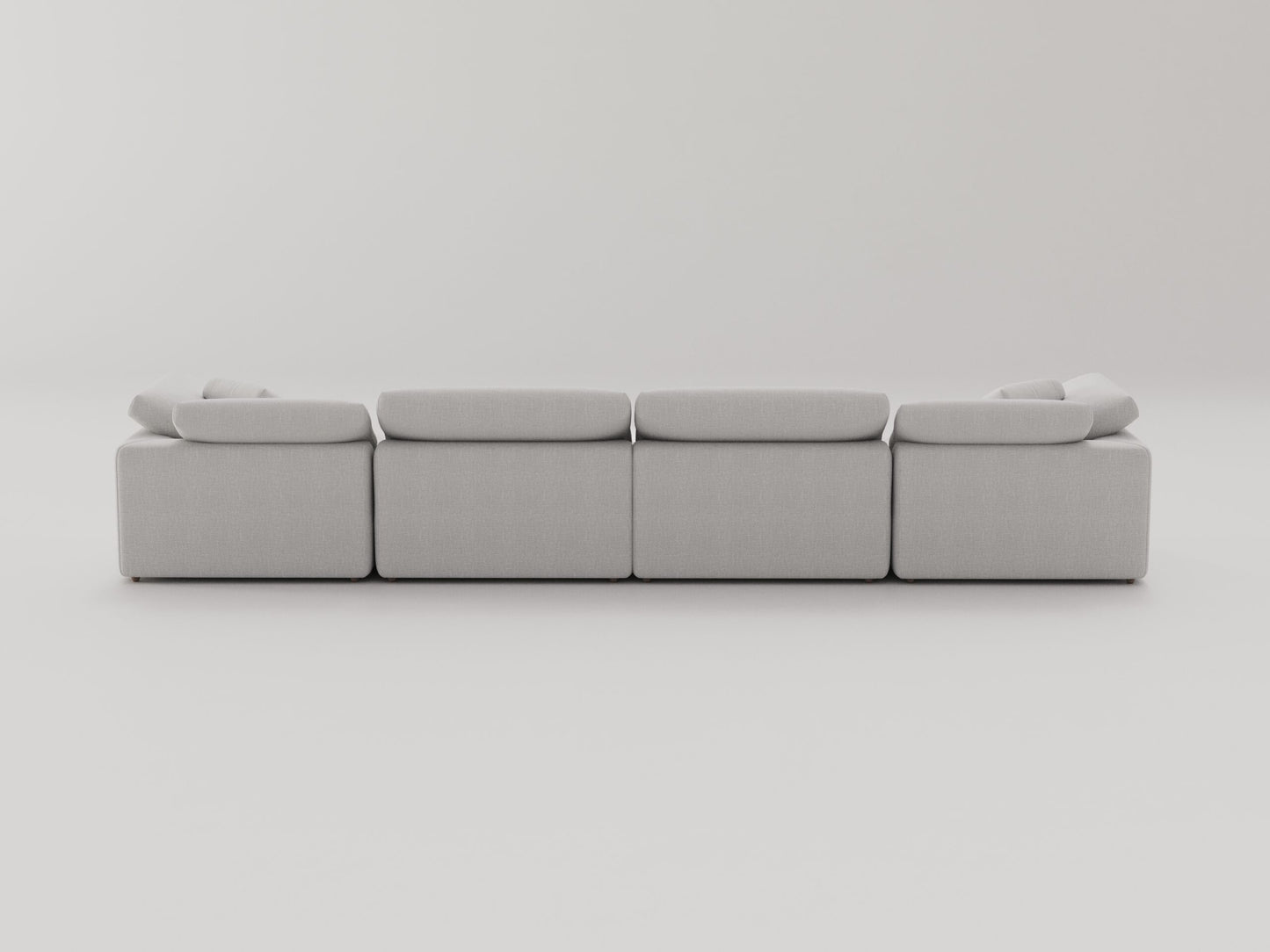 "CLOUD" Modular Sectional Sofa with Ottoman Fabric-Light Grey