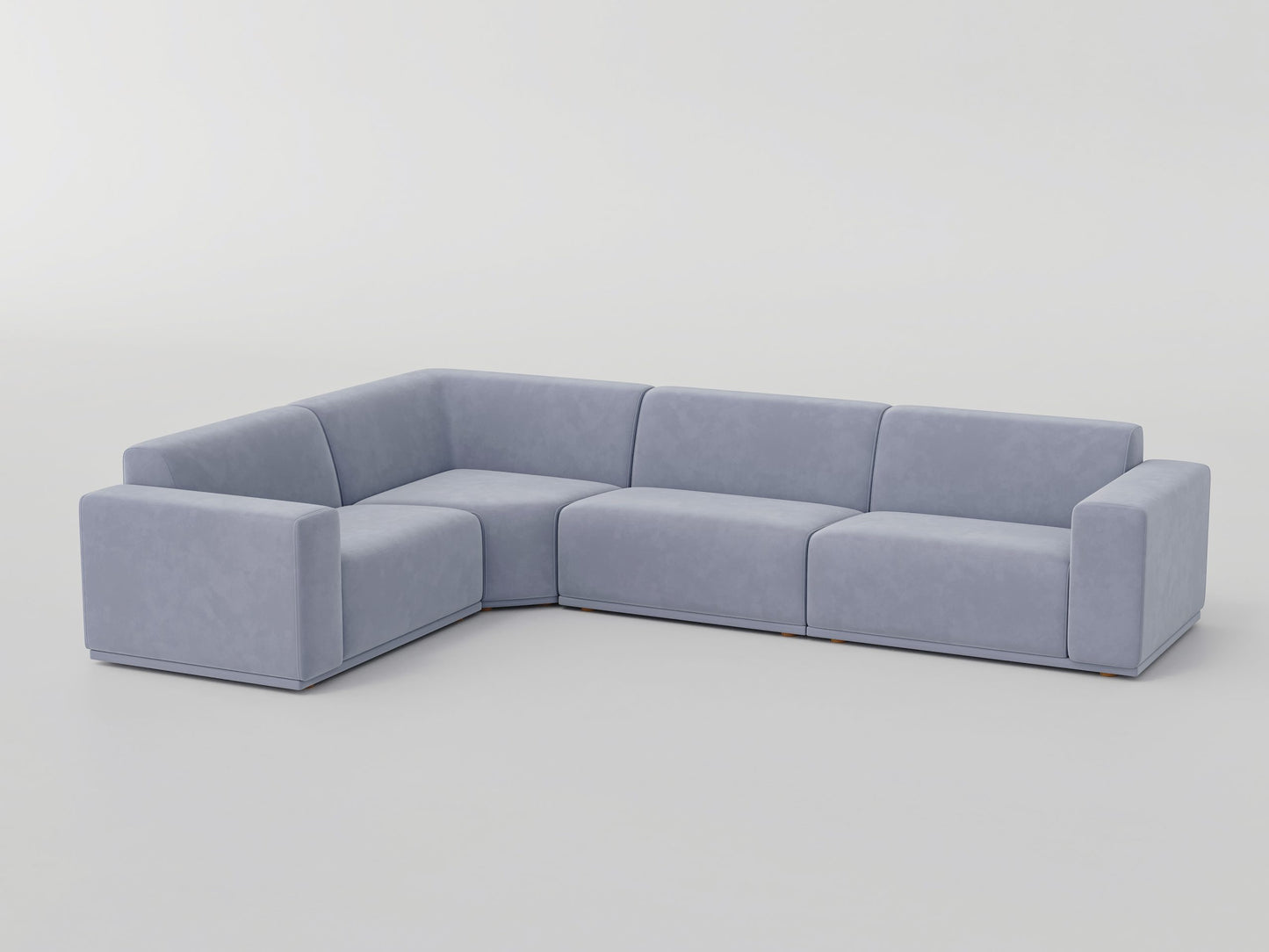 " DOFF" Modular Sectional Sofa with Ottoman Fabric -Light Grey