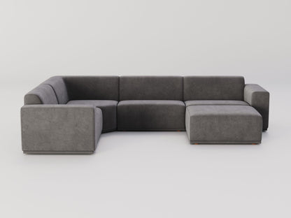 " DOFF" Modular Sectional Sofa with Ottoman Fabric -Charcoal