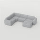 " DOFF" Modular Sectional Sofa with Ottoman Fabric -Smoke Grey