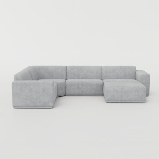 " DOFF" Modular Sectional Sofa with Ottoman Fabric -Smoke Grey