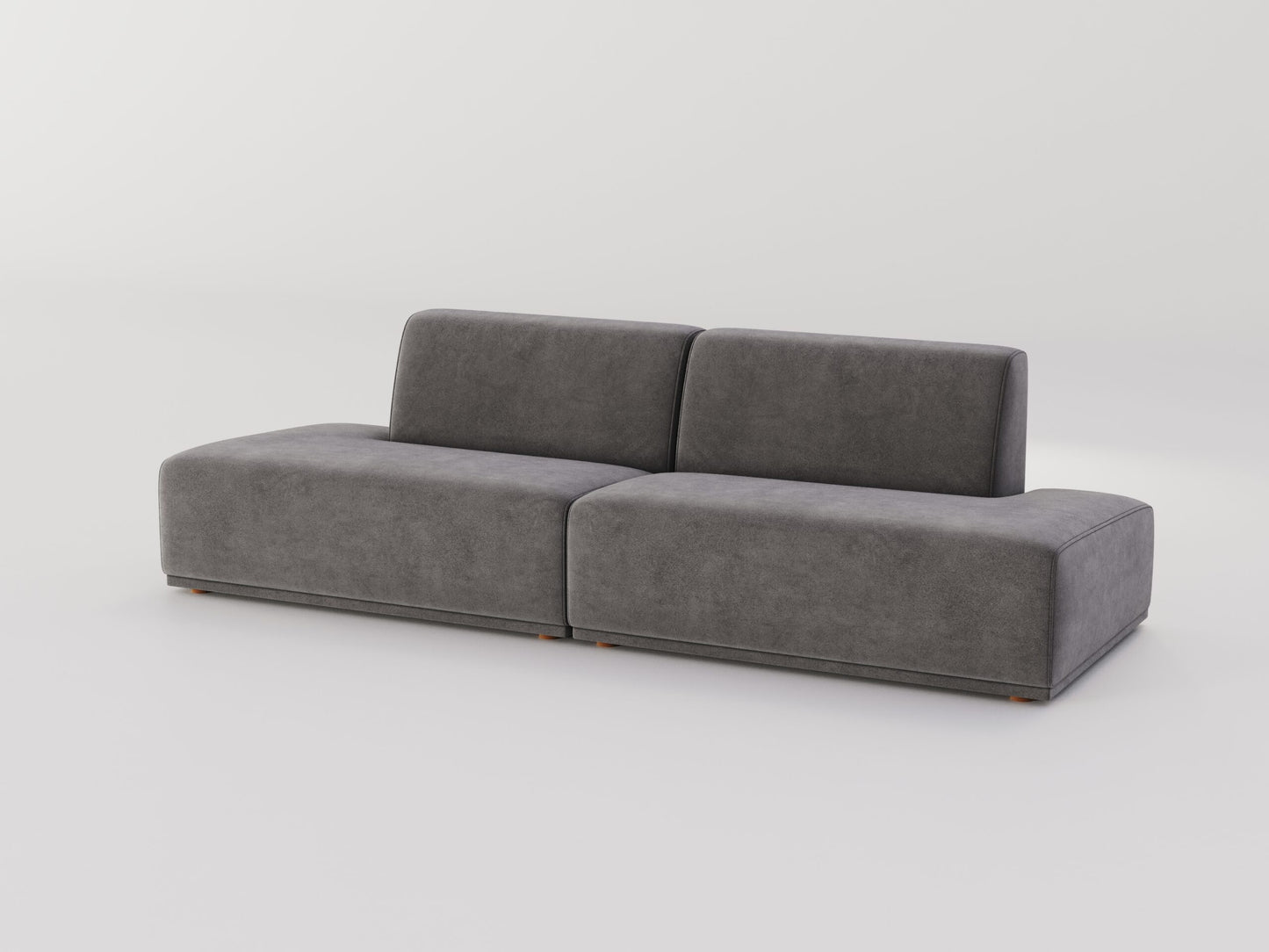 " DOFF" Modular Sectional Sofa with Ottoman Fabric -Charcoal