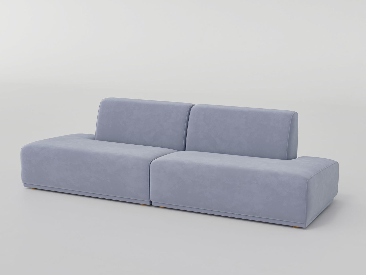 " DOFF" Modular Sectional Sofa with Ottoman Fabric -Light Grey