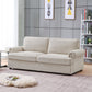 "PHEBE" 2-Seater Sofa Bed Couch with Foam Mattress -Cream