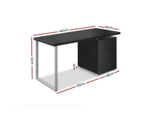 DESK-140M-BK-AB Computer Desk Black