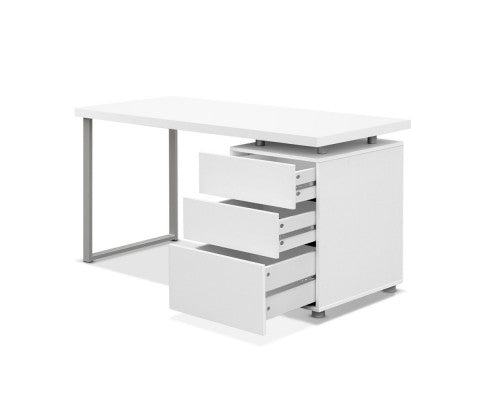 DESK-140M-WH-AB Computer Desk White