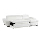 "JONOVA" Leather Convertible Corner Sofa bed with Storage- Cow Leather White RHF