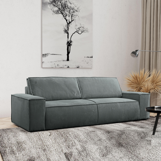 "AMELIA" 3-Seater Sofa Bed with Storage -Grey