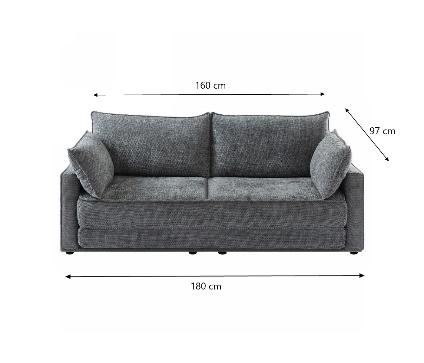 New Arrival "COMFY" Compressed Sofa Bed -Fabric Grey