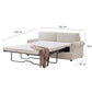 "PHEBE" 2-Seater Sofa Bed Couch with Foam Mattress -Cream