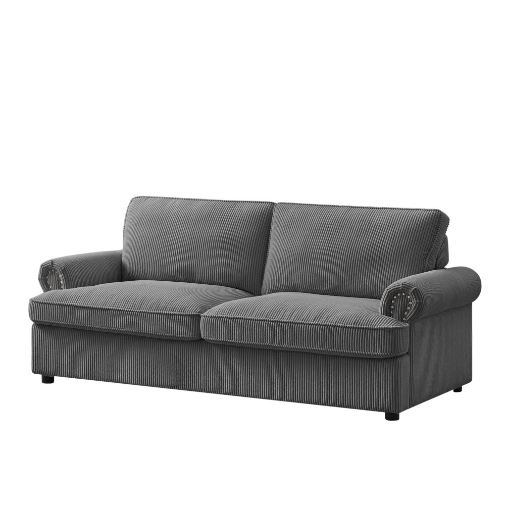 New Arrival "PHEBE" 2-Seater Sofa Bed Couch with Foam Mattress -Grey