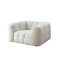 "MARIO" Luxury 1-Seater Sofa Boucle Fabric -White