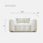 "MARIO" Luxury 1-Seater Sofa Boucle Fabric -White