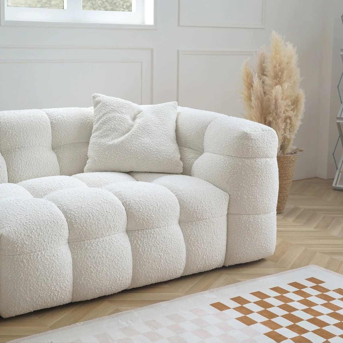 "MARIO" Luxury 4 Seater Sofa Boucle Fabric -White