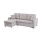 "MANHATTAN" Pull-out Sofa Bed with Storage Reversible Fabric Beige