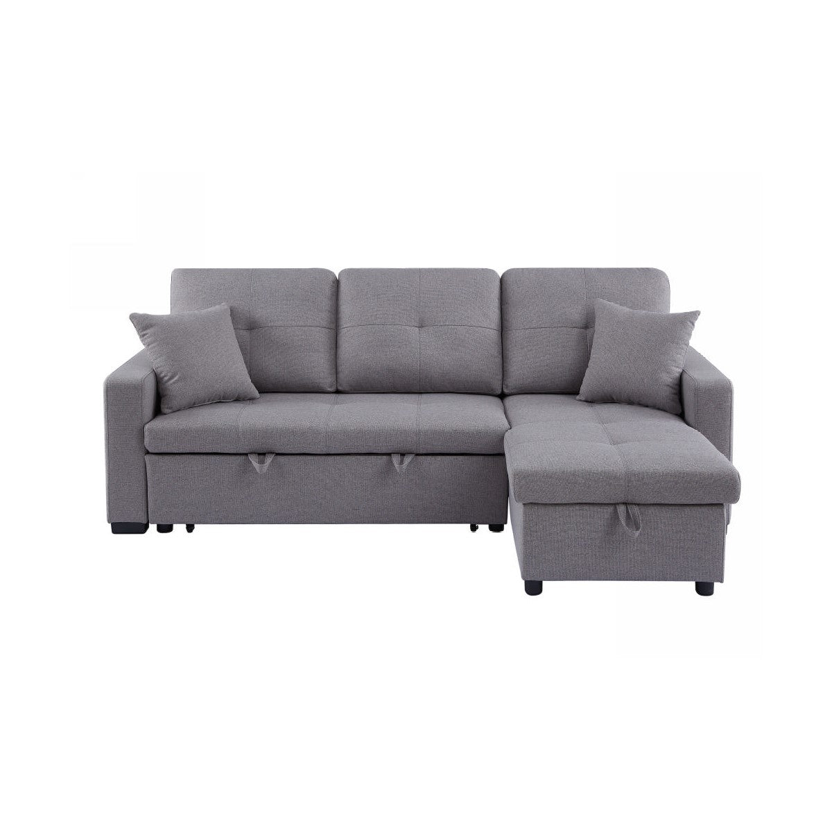 "MANHATTAN" Pull-out Sofa Bed with Storage Reversible Fabric Grey