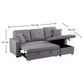 "MANHATTAN" Pull-out Sofa Bed with Storage Reversible Fabric Grey