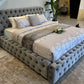 "PIANO" Bed Frame Deep button tufting with tall headboard