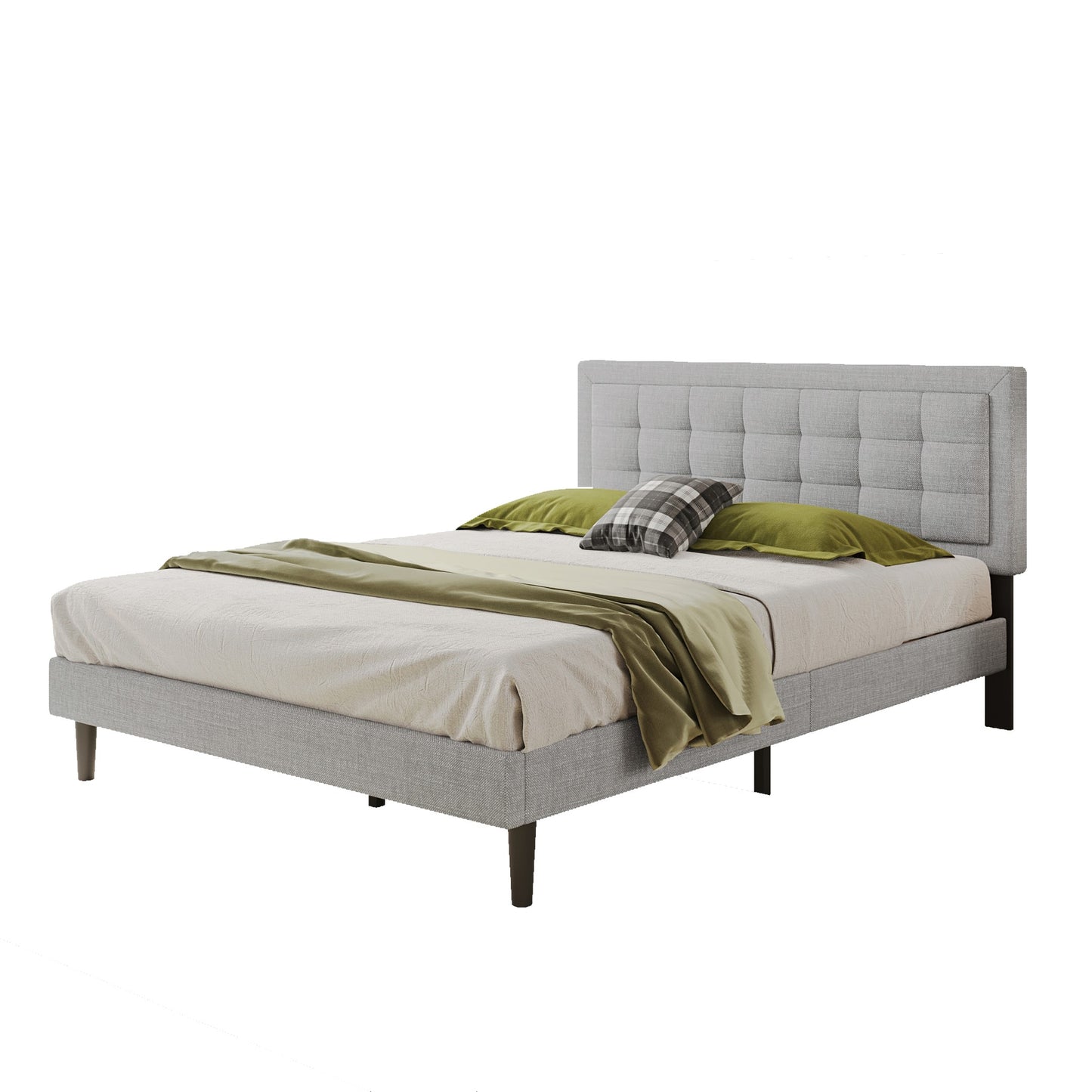 "HARMONICA" Bed Frame Grey Fabric