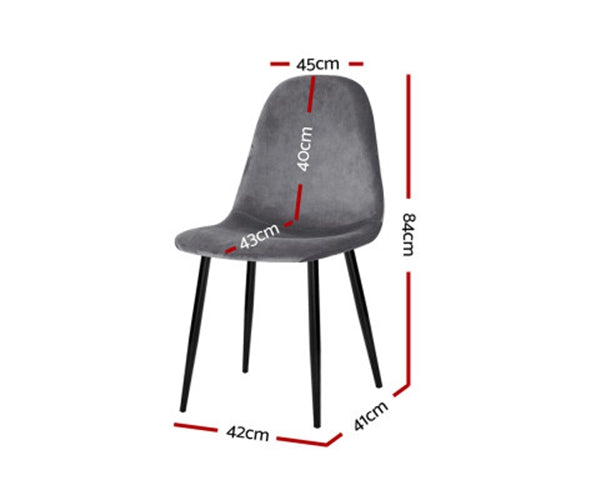 NA01DC Velvet Grey Dining Chair - Velvet Grey