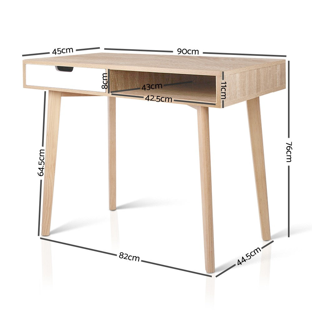 FURNI-G-DESK-1600-WH-WD Computer Desk