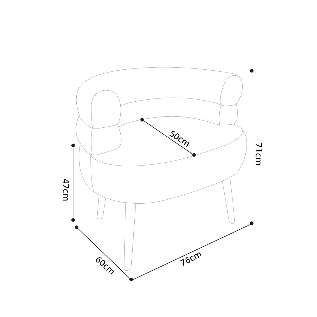 "BOBO" Sofa Chair Armchair Boucle Fabric White