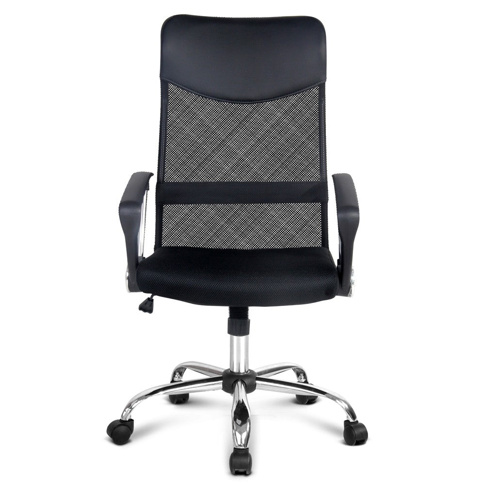 NA8009OC PU Leather Mesh High Back Office Chair - Black