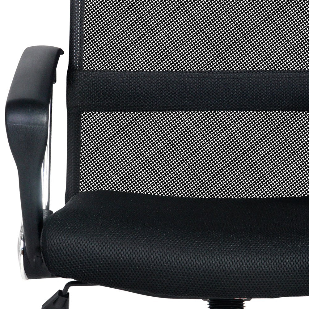 NA8009OC PU Leather Mesh High Back Office Chair - Black