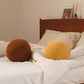 SLESON Round Cushion Pillow Ball Pillow Boucle Yellow