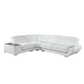 "NAHIA" 4-Seater Leather Corner Sofa - Genuine Leather White