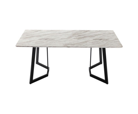 Marble Rectangle Dining Table White 1+6 Dining set -170cm