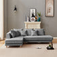 'DIOR' LHF Chaise Modular Sofa Boucle Fabric Grey