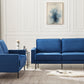 "Jessica" 3+2 Sofa Velvet Fabric -Blue