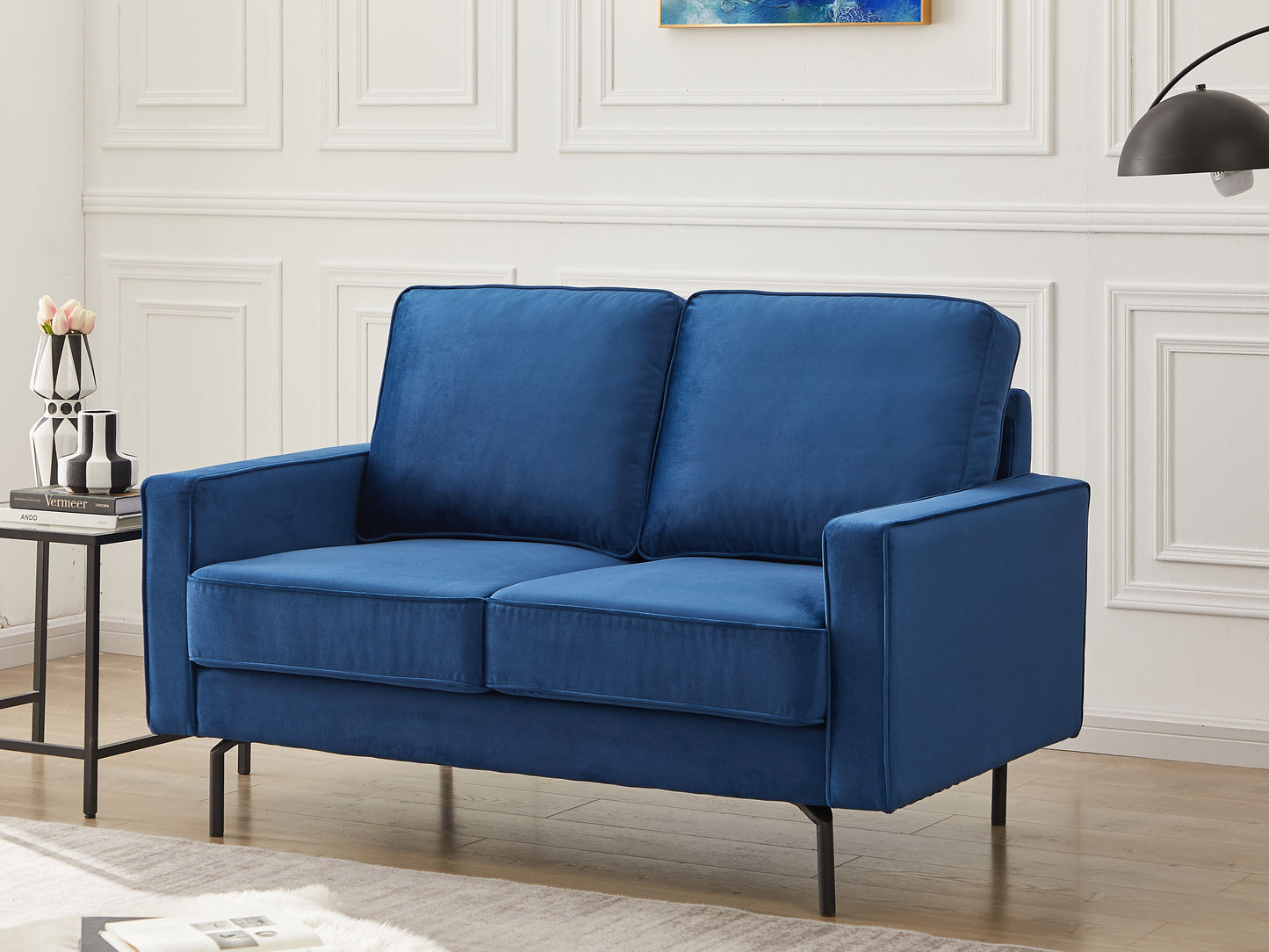 "Jessica" 3+2 Sofa Velvet Fabric -Blue