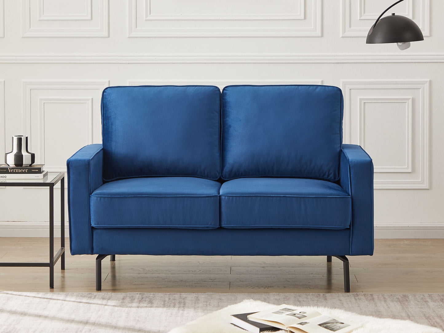 "Jessica" 3+2 Sofa Velvet Fabric -Blue