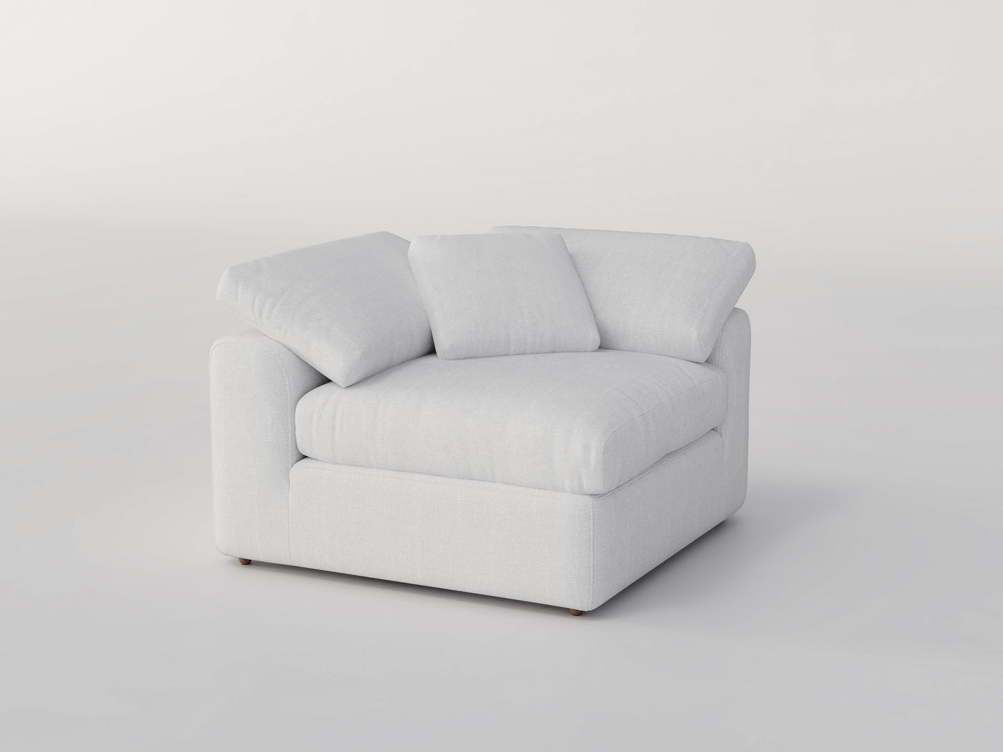 "CLOUD" Modular Sectional Sofa with Ottoman Fabric-Cream White